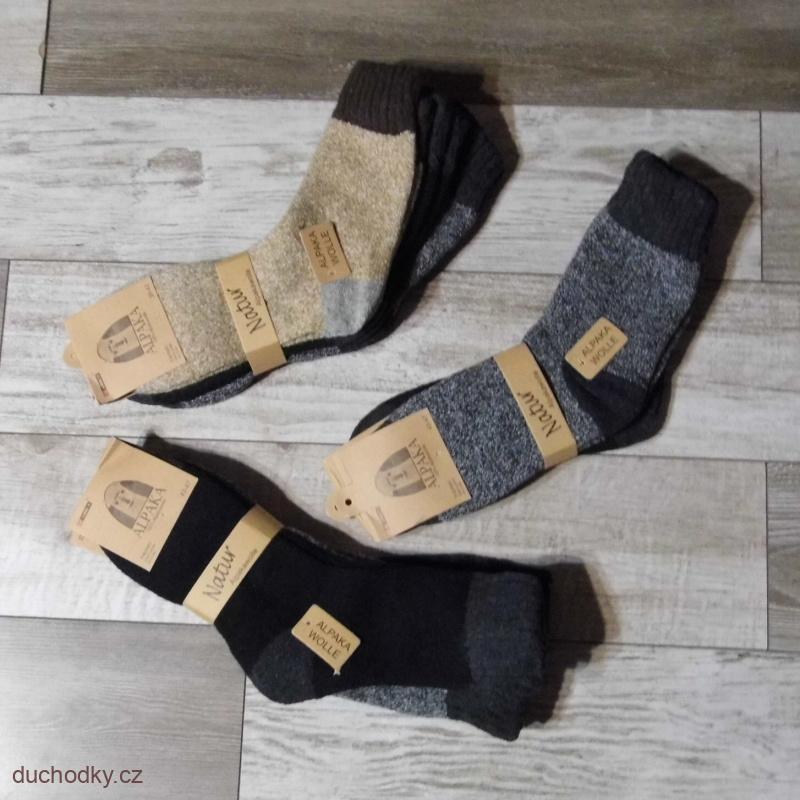 Pánské zimní melírové ponožky alpaka 