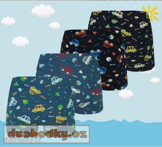 Chlapecké boxerky autíčka 4 barvy
