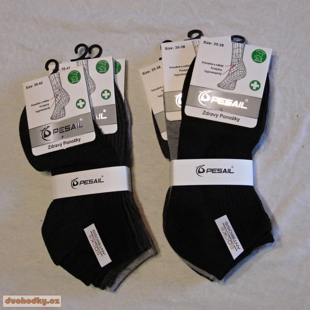 Dámské kotníkové zdravotní bavlněné ponožky mix 3 barev