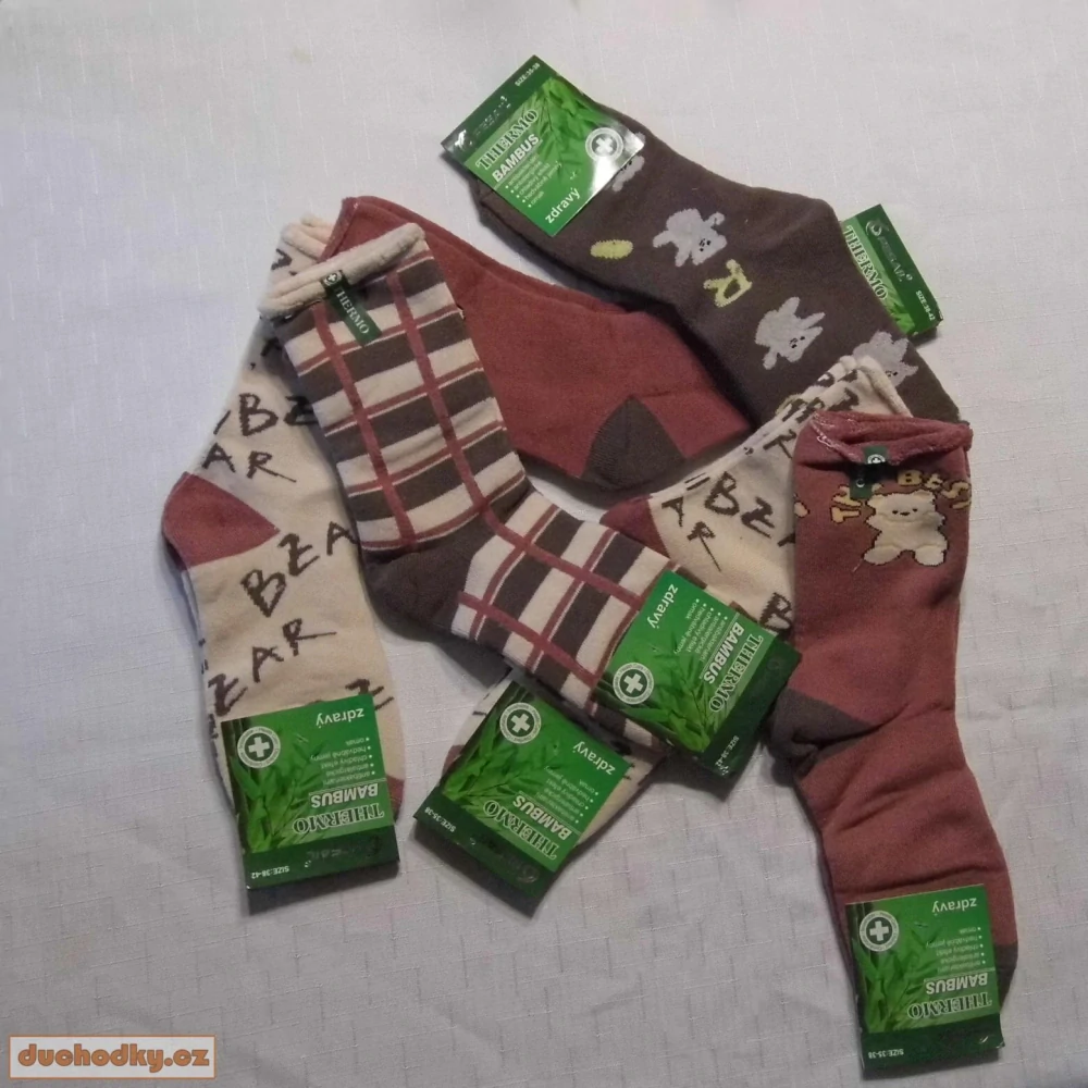Dámské zdravotní termo ponožky medvěd