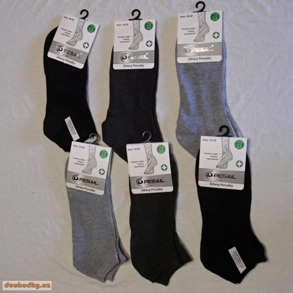 Dámské kotníkové zdravotní bavlněné ponožky mix 3 barev