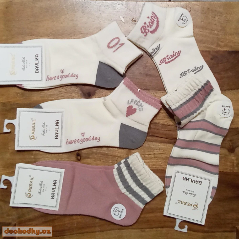 Dámské bavlněné  ponožky starorůžové  CW464