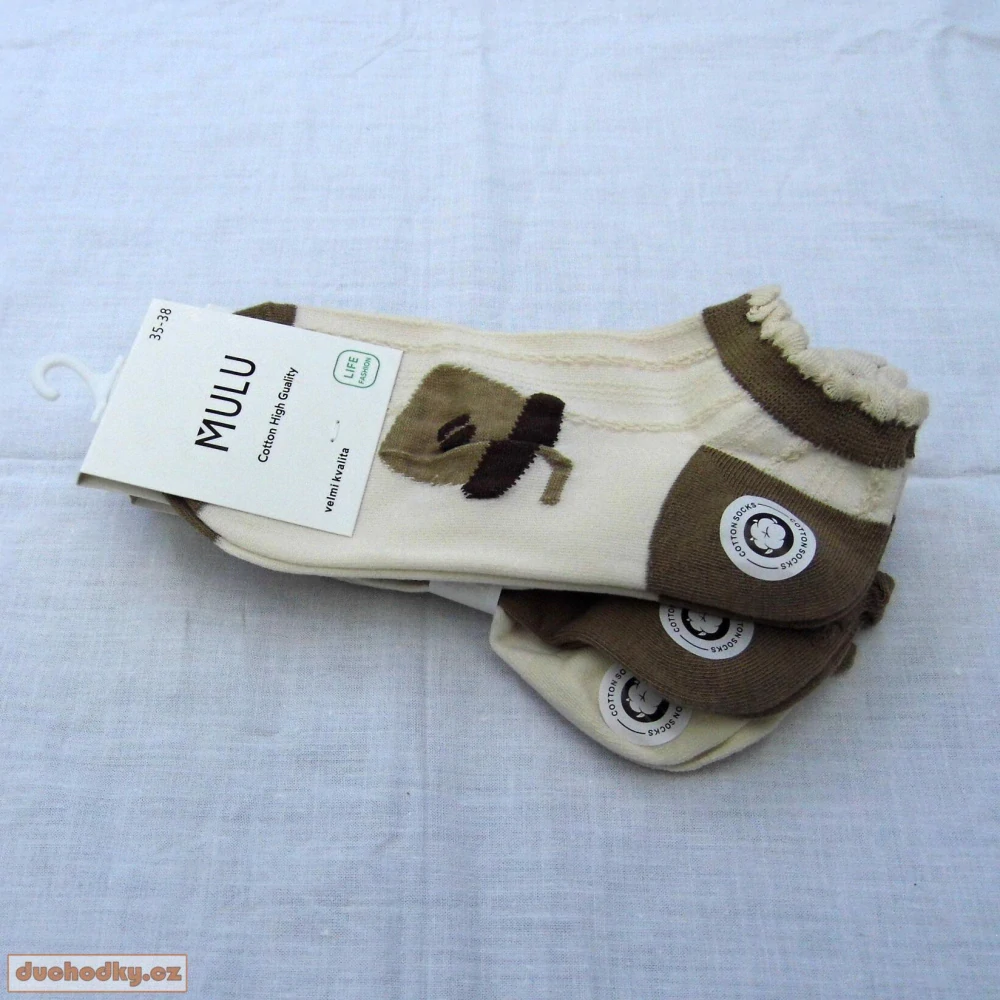 Dámské bavlněné 3D ponožky hnědé