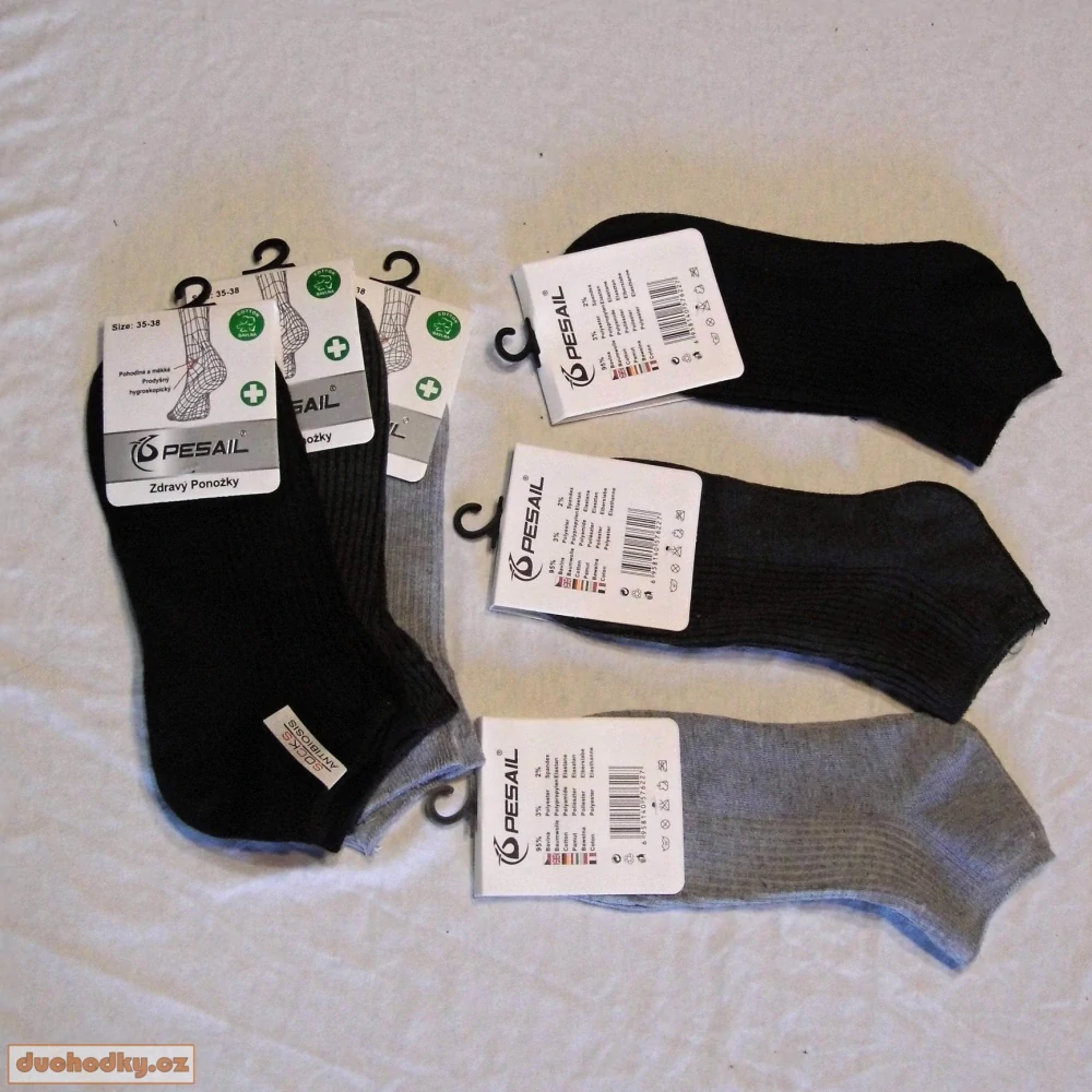 Dámské kotníkové zdravotní bavlněné ponožky mix 3 barev