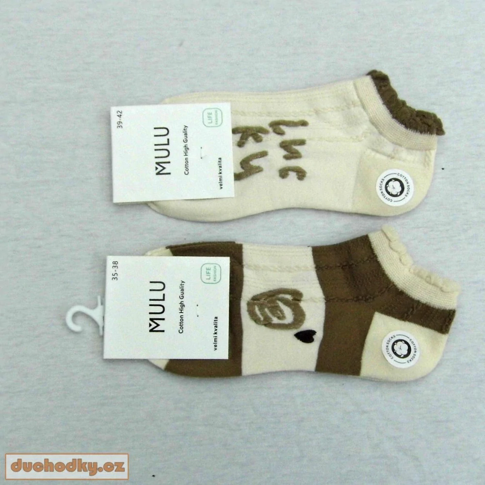 Dámské bavlněné 3D ponožky hnědé